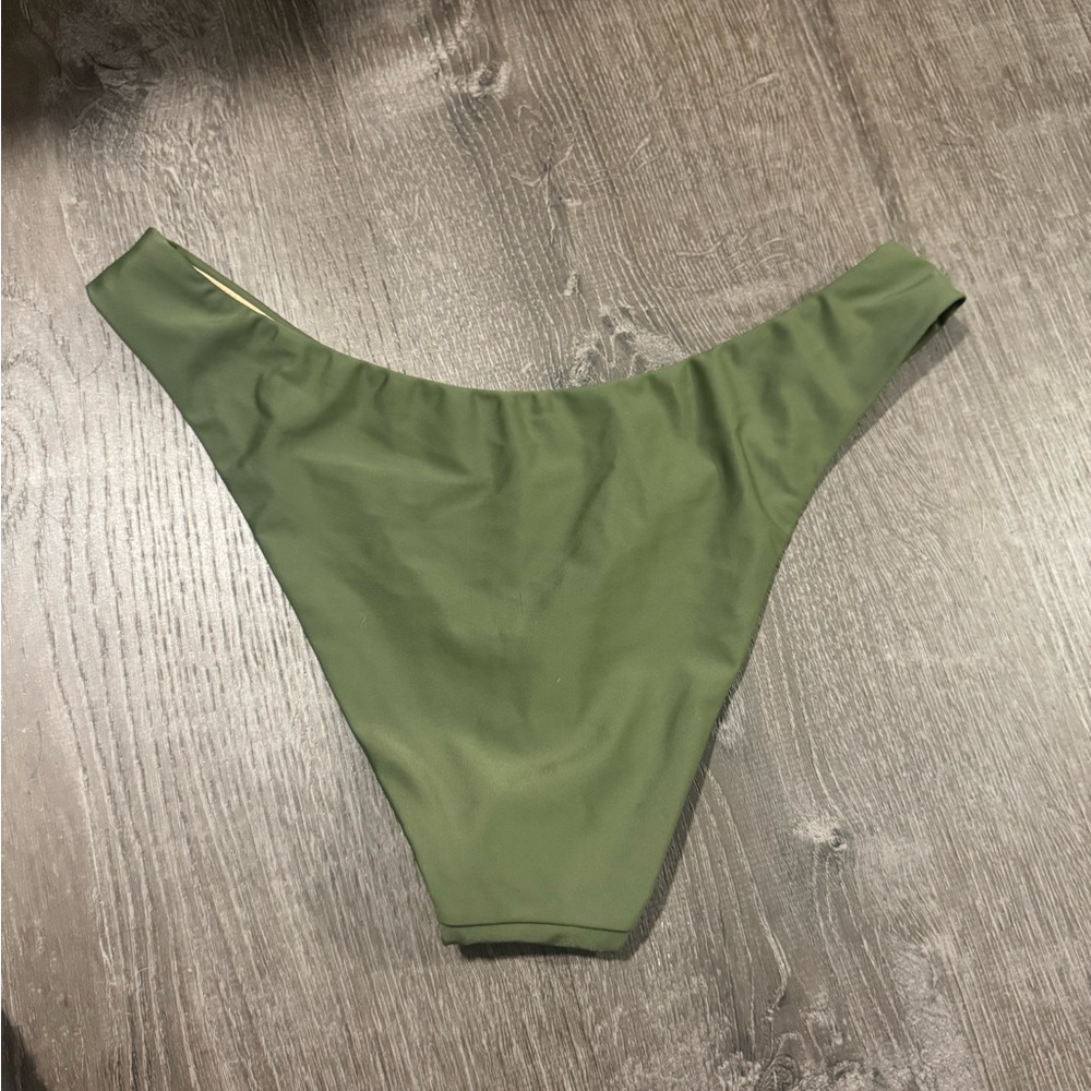 NWT J Crew Hipster Full Coverage Bikini Bottom in Army Green Size Small - Picture 6 of 7